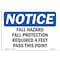 Signmission OSHA, Fall Hazard Fall Protection Required 4 Feet, 10in X 7in Rigid Plastic, OS-NS-P-710-L-12421 OS-NS-P-710-L-12421 - alternate 1